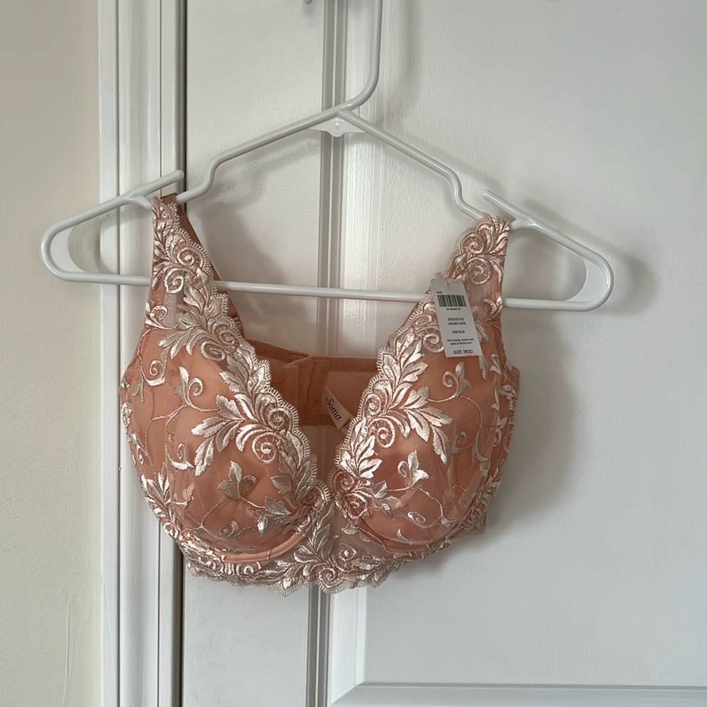 NWT Soma Sensuous Lace Rose Blush Bra